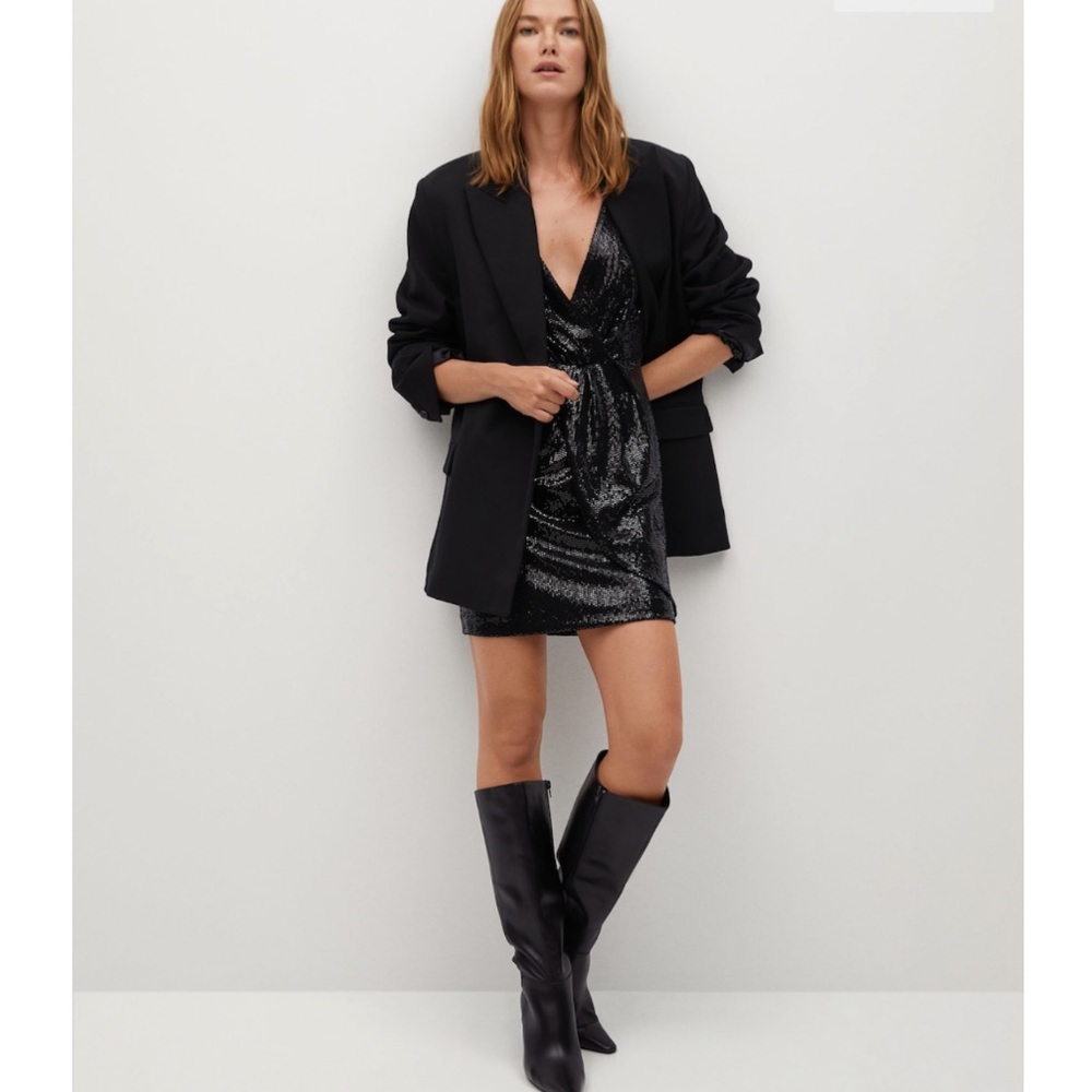 Mango Sequin Wrap Dress - image 3